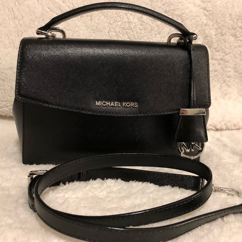 Michael Kors AVA Small Satchel Black Saffiano